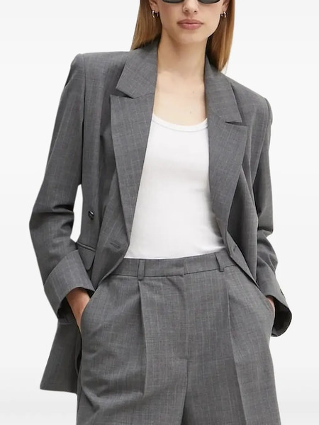  Herskind Pinstripe Double-breasted Blazer - Grey 