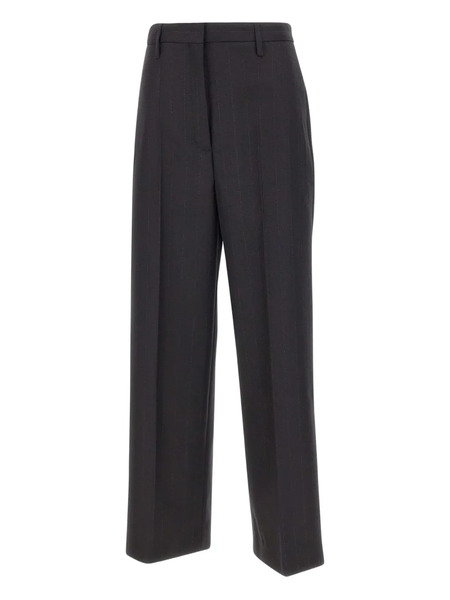  Herskind Pinstripe Wool Trousers - Black 
