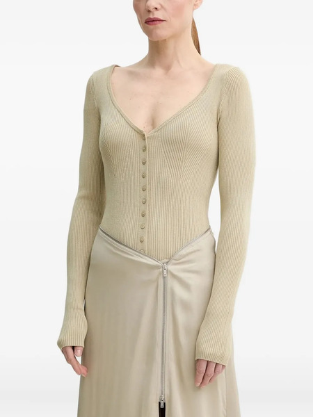 Herskind Ribbed-knit Button Cardigan - Neutrals 