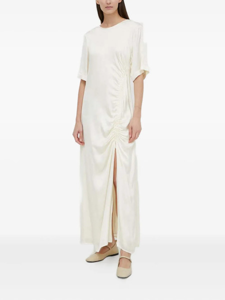 Herskind Ruched-slit Maxi Dress - Neutrals 