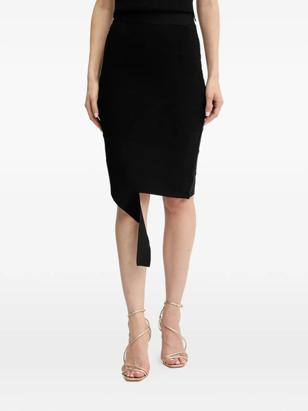  Hervé Léger Alma Ssymmetric Midi Skirt - Black 