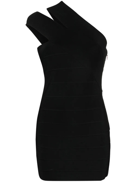  Hervé Léger Icon One-shoulder Panelled Minidress - Black 