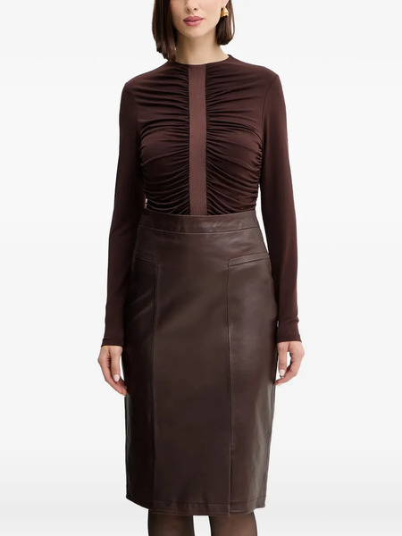  Hervé Léger Ruched-panel Blouse - Brown 