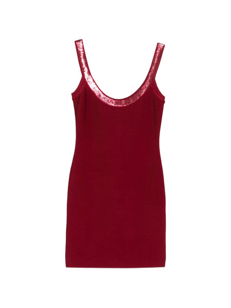  Hervé Léger Sequin Strap Mini Dress - Red 