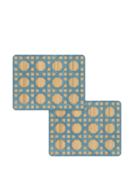  Hestialiving Epoch Rectangular Bamboo-pattern Tablemats (set Of Two) - Neutrals 