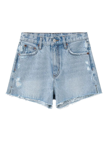  Hey Joanie Distressed-effect Shorts - Blue 
