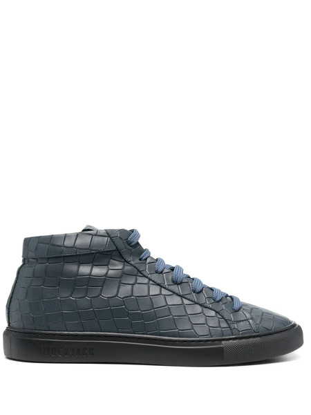  Hide&jack Croco-embossed High-top Sneakers - Blue 