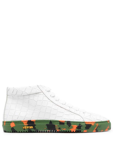  Hide&jack Crocodile Effect Sneakers - White 