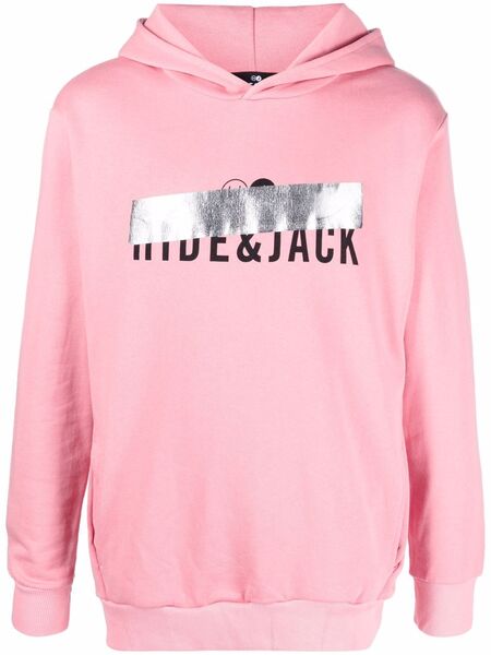  Hide&jack Logo-print Pullover Hoodie - Pink 