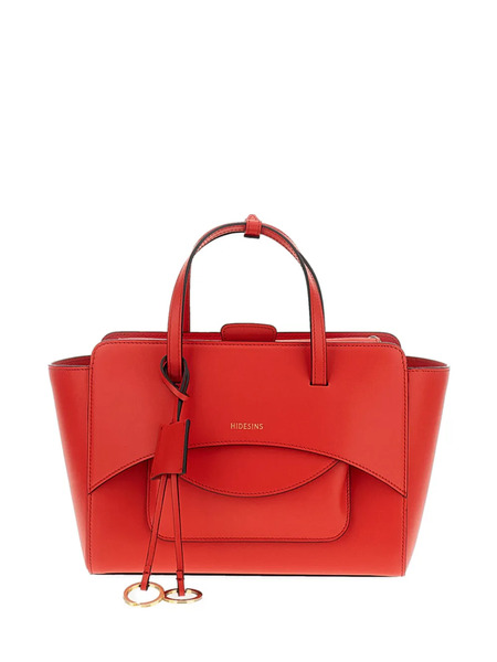  Hidesins Top-handle Leather Tote Bag - Red 