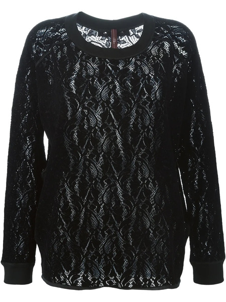  High 'assume' Lace Top - Black 