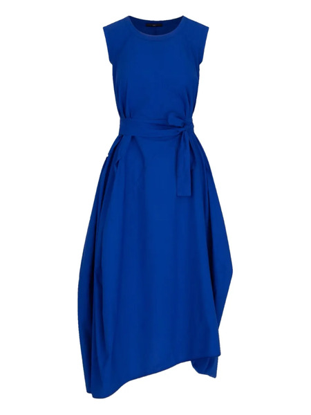  High Belted Midi Dress - Blue 