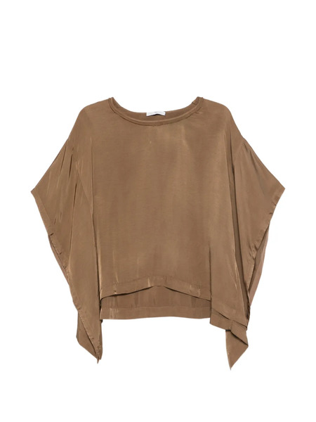  High Draped Top - Brown 