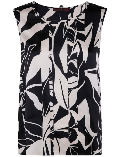  High Floral-print Blouse - Black 