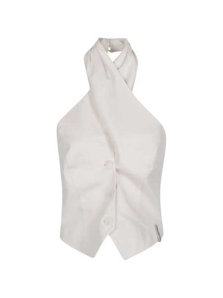  Hinnominate Buttoned Halter Neck Top - Neutrals 