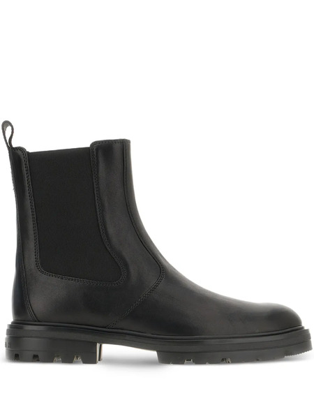  Hogan Elastic-panel Leather Boots - Black 