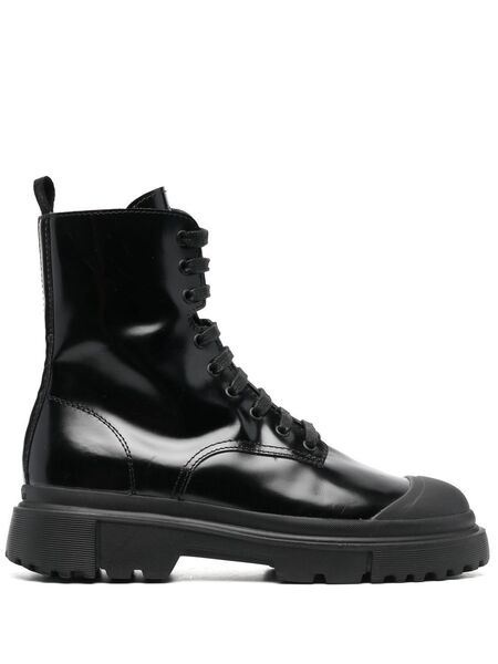  Hogan H619 Combat Boots - Black 