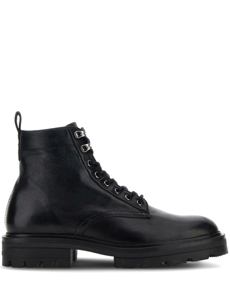  Hogan H673 Leather Boots - Black 