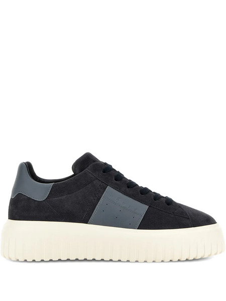  Hogan H-stripes Suede Panelled Sneakers - Blue 