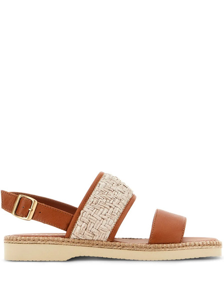  Hogan H660 Woven Leather Sandals - Brown 