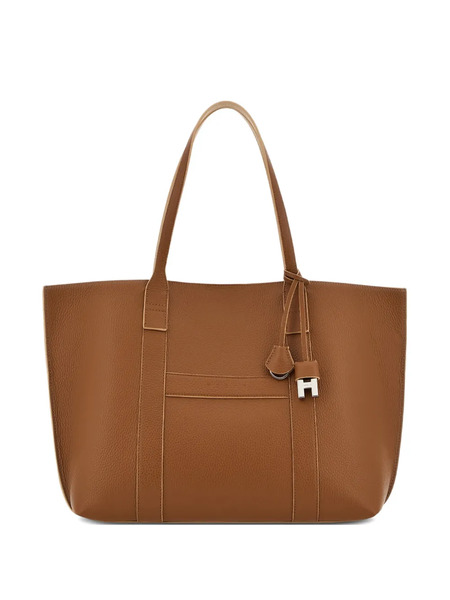  Hogan Hanging Accent Script Tote Bag - Brown 