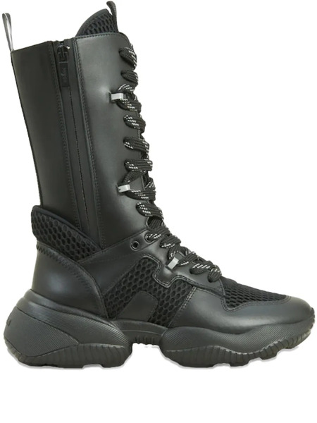  Hogan Interaction Leather Boots - Black 