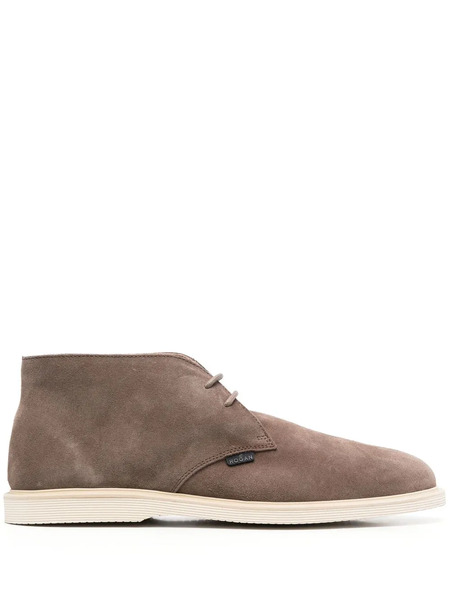  Hogan Lace-up Leather Boots - Brown 