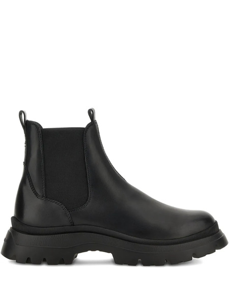  Hogan Leather Ankle Boots - Black 