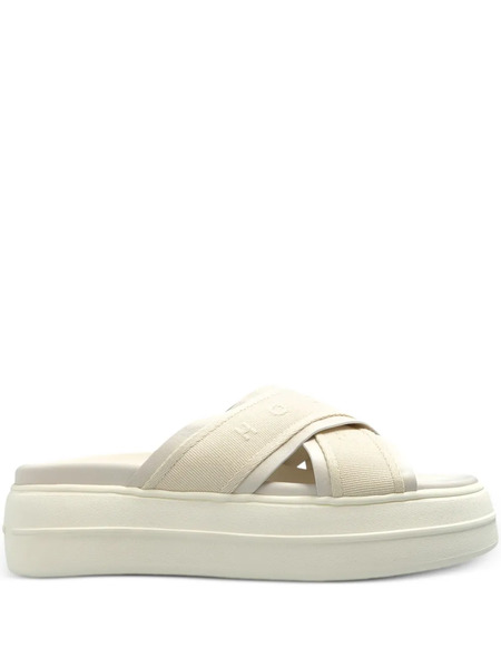  Hogan Leather Slides - B013 Beige 