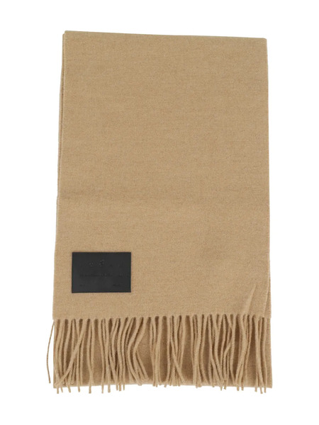  Hogan Logo-patch Fringed-edges Scarf - Neutrals 