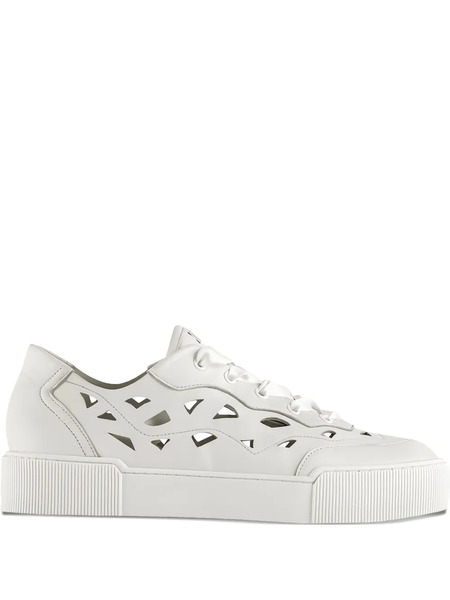  Hogl Anouk Cut-out Lace-up Sneakers - White 