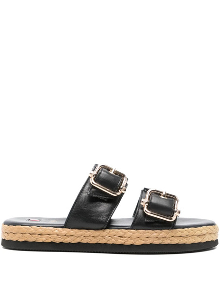 Hogl Elsa Buckled Espadrilles - Black 
