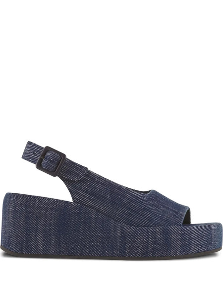  Hogl 65mm Denim Platform Sandals - Blue 