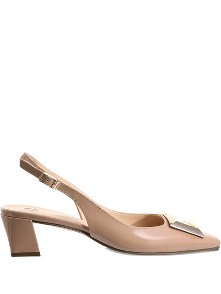  Hogl Selma Block-heel Slingback Pumps - Neutrals 