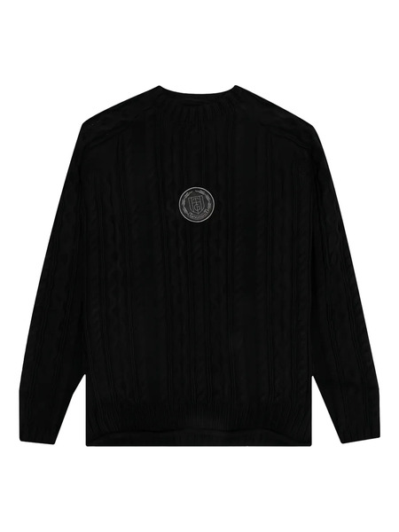  Honor The Gift Cable-knit Logo-patch Sweater - Black 