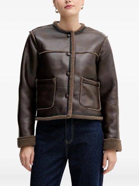  Hoss Intropia Buttoned Shearling Jacket - Brown 