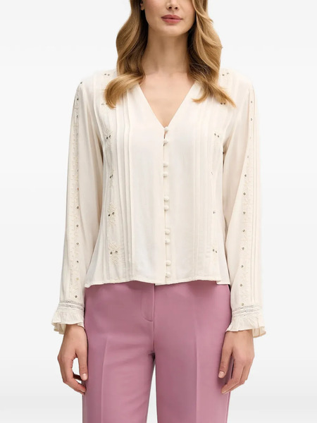  Hoss Intropia Embroidered Button-down Shirt - Neutrals 