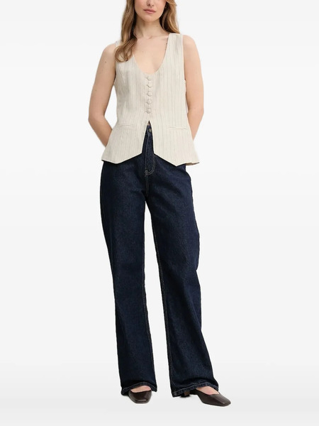  Hoss Intropia Pinstripe Button Top - Neutrals 