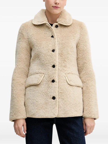  Hoss Intropia Rounded-collar Flap-pocket Jacket - Neutrals 