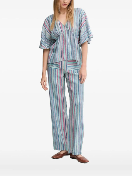  Hoss Intropia Striped V-neck Top - Blue 