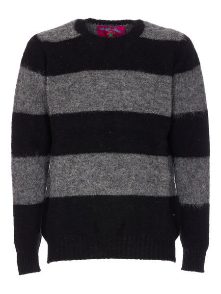 Howlin' Striped Crew-neck Sweater - Black 