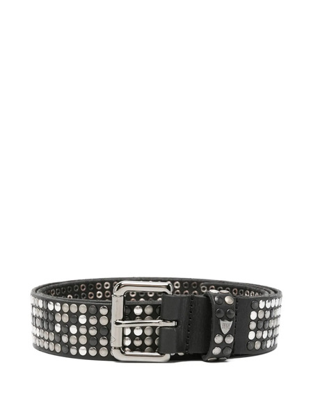  Htc Los Angeles Studded Leather Belt - Black 