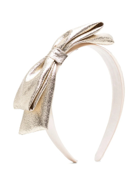  Hucklebones London Metallic Bow Headband - Neutrals 