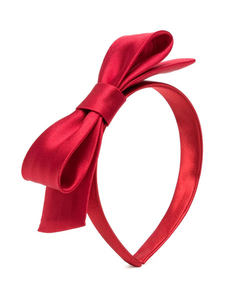  Hucklebones London Satin Bow Head Band - Red 