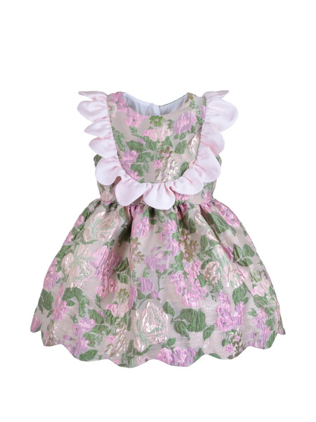 Hucklebones London Scalloped Ruffle Bodice Dress - Neutrals 