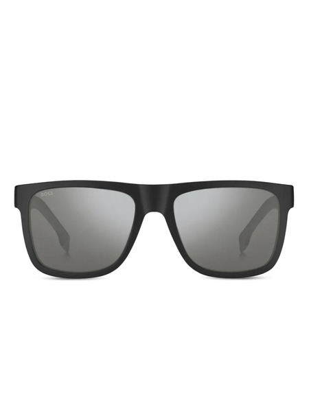  Hugo Boss Br Matt Rectangle Sunglasses - Black 