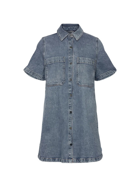  Hugo Buttoned Denim Mini Dress - Blue 