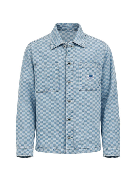  Hugo Chequered Button-fastening Jacket - Blue 