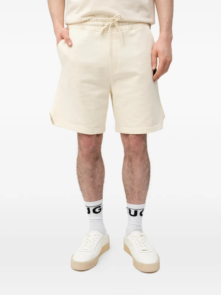  Hugo Drawstring-fastening Logo-patch Shorts - Neutrals 