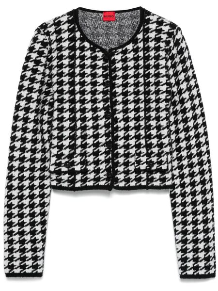  Hugo Houndstooth-pattern Cardigan - Black 